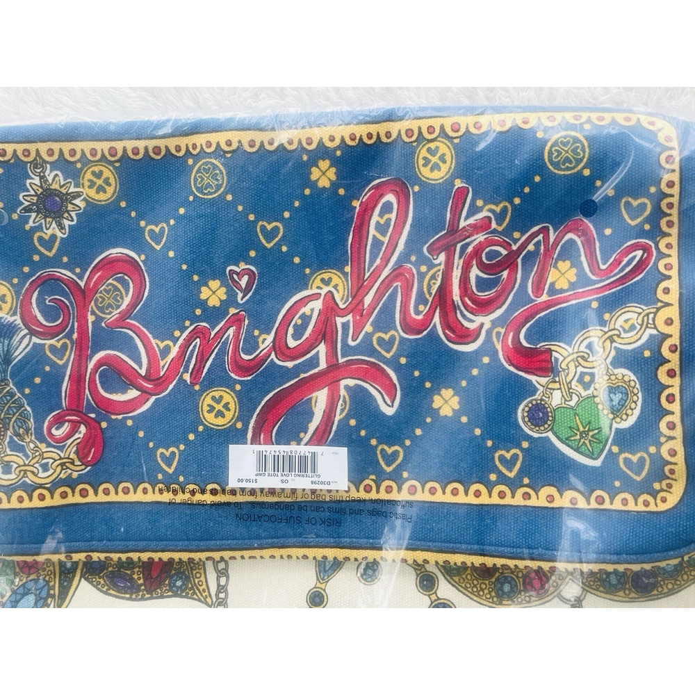 Brighton LOVE Glittering Holiday Limited Edition Large Canvas Tote Bag NWT - Picture 9 of 16